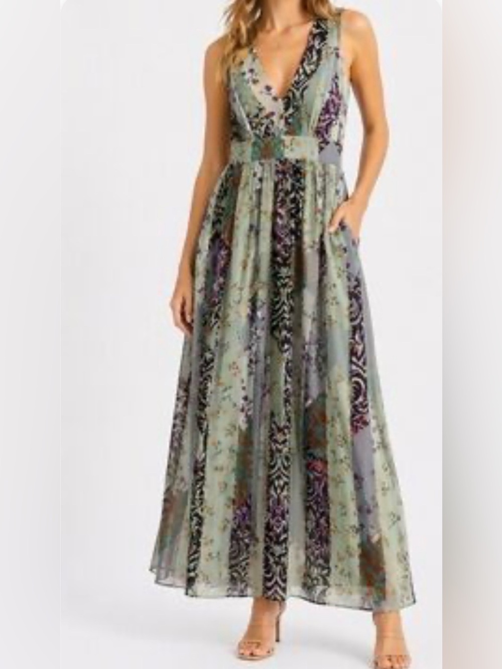 Anthropologie Maeve "Verity" bohemian-inspired Patchwork Maxi Dress